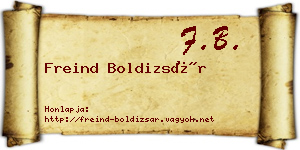 Freind Boldizsár névjegykártya